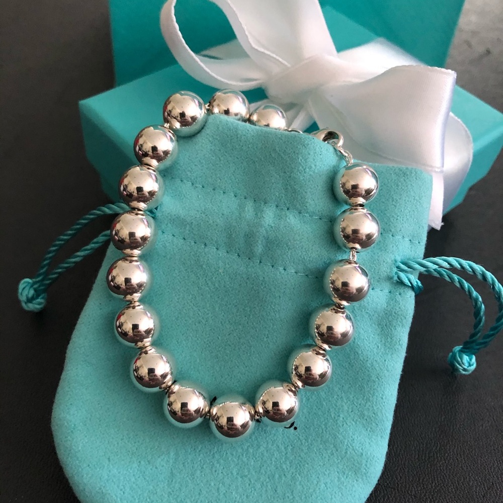 Tiffany & Co sterling silver bead bracelet medium